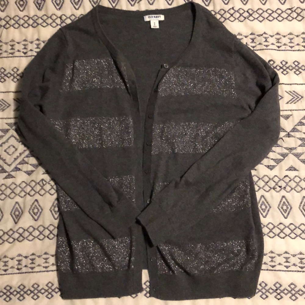 Grey Silver glitter cardigan
